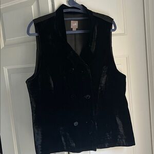 J. Jill Velvet Silk Blend Double-breasted Vest size L